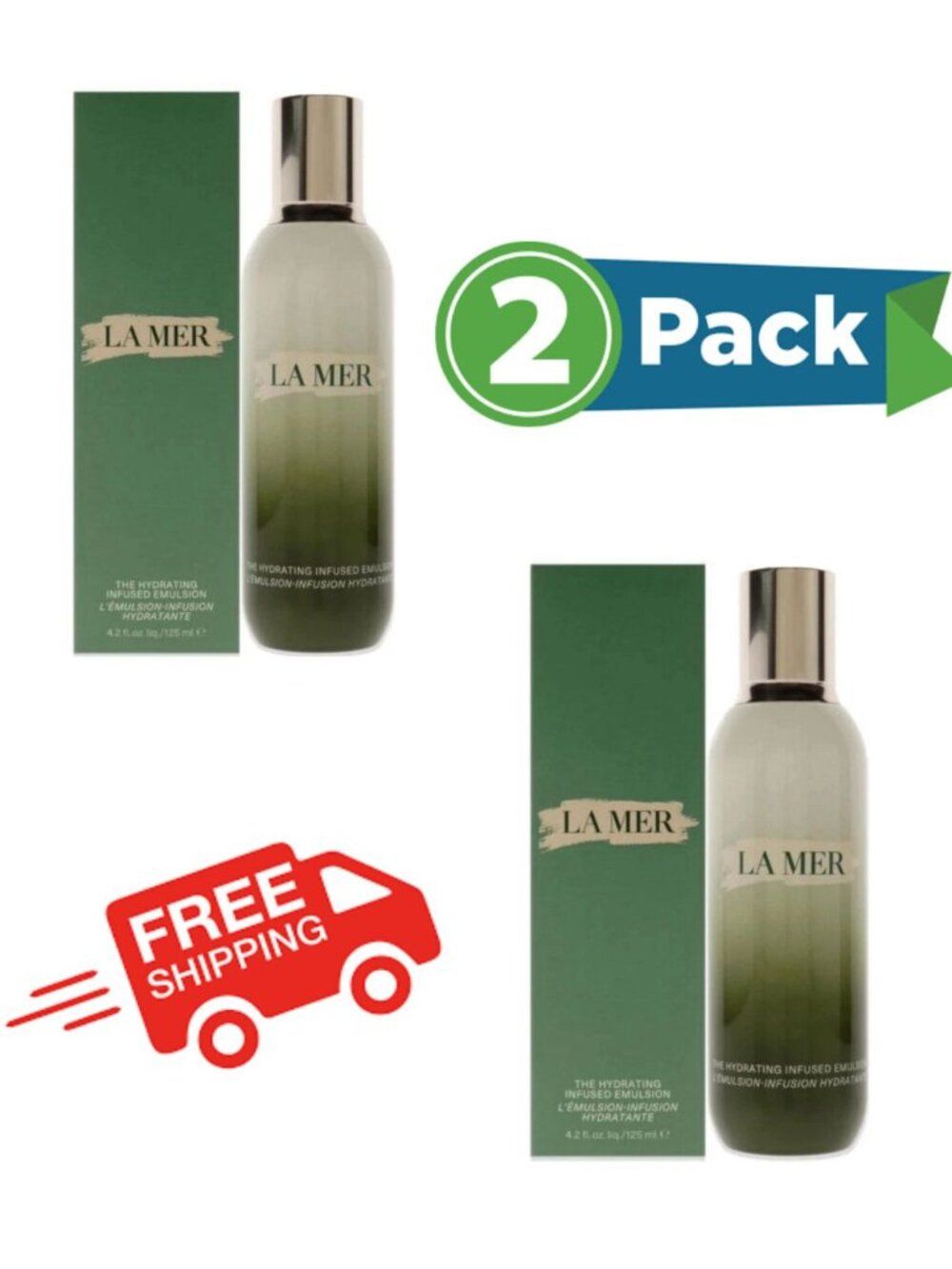 La Mer Hydrating Infused Emulsion 4.2oz – Ultra-Light Hydration, (pack of 2)